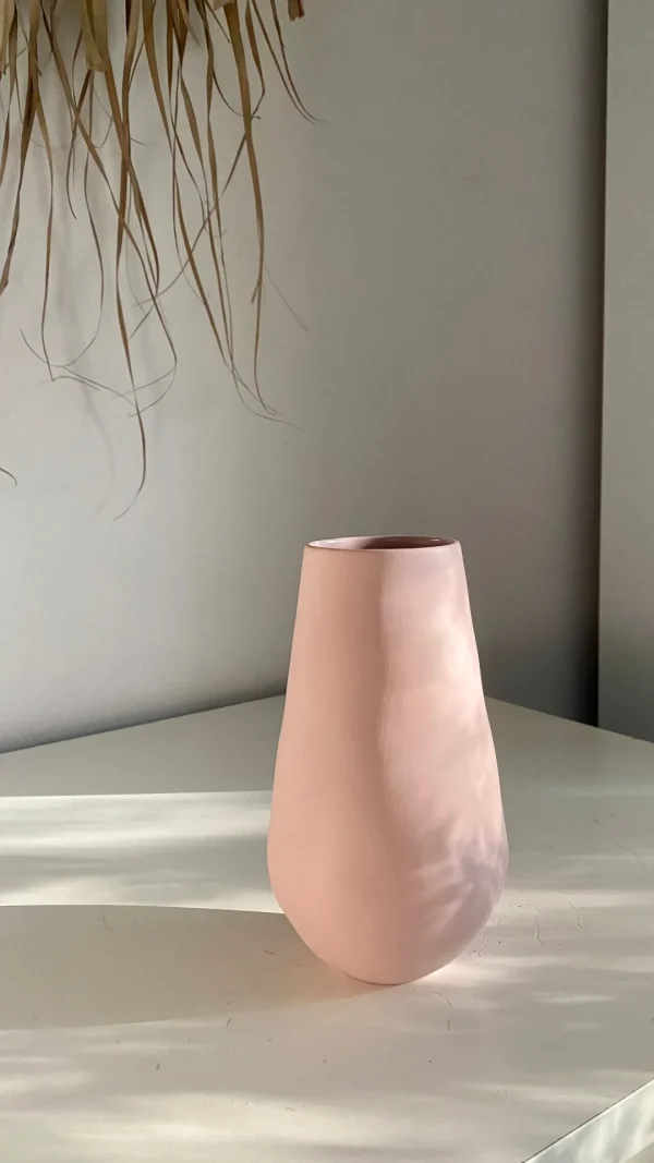 Marmoset Found Ceramics | Decorating | Teardrop Vase Icy Pink (L)